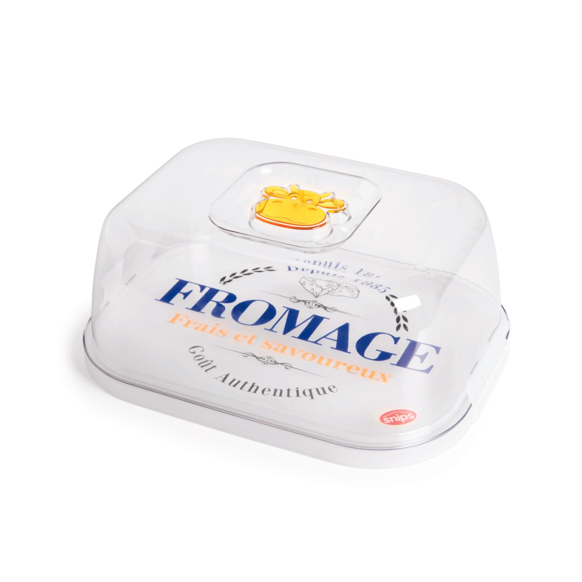 Snips Cheese Shaker and Fridge Storage Container, Set of 2, Clear Plastic  with Yellow Lid