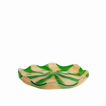 Byon Curve Plate - Green & Beige