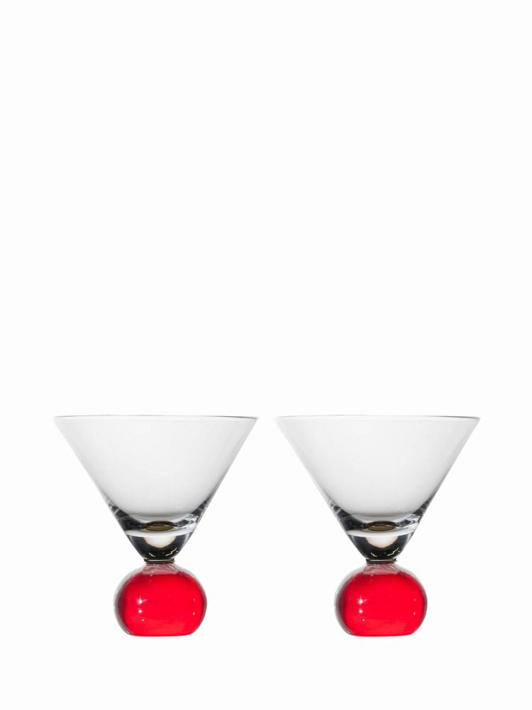 Byon Spice Martini Glass - Red, Set of 2