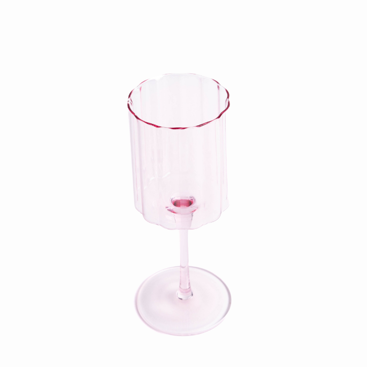 Jeanne Fitz Scalloped Collection Wine Glass - Pink, Set of 4