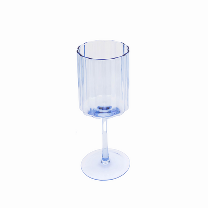 Jeanne Fitz Scalloped Collection Wine Glass - Blue, Set of 4