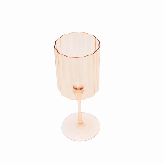 Jeanne Fitz Scalloped Collection Wine Glass - Amber, Set of 4