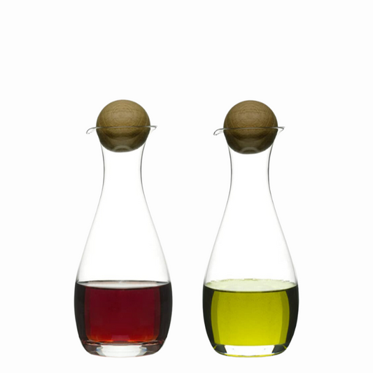 Sagaform Nature Collection Oil & Vinegar Bottles - Oak, Set of 2