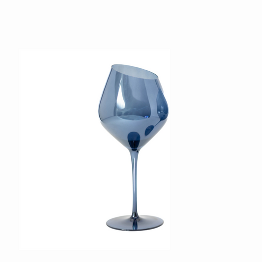 Jeanne Fitz Slant Collection Wine Glass - Blue, Set of 2