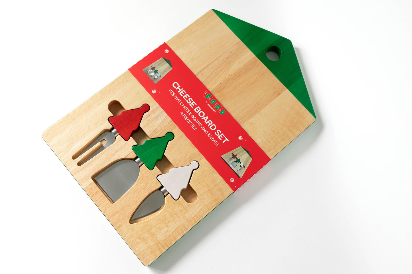 Christmas 4pc House Shaped Board w/ Knives