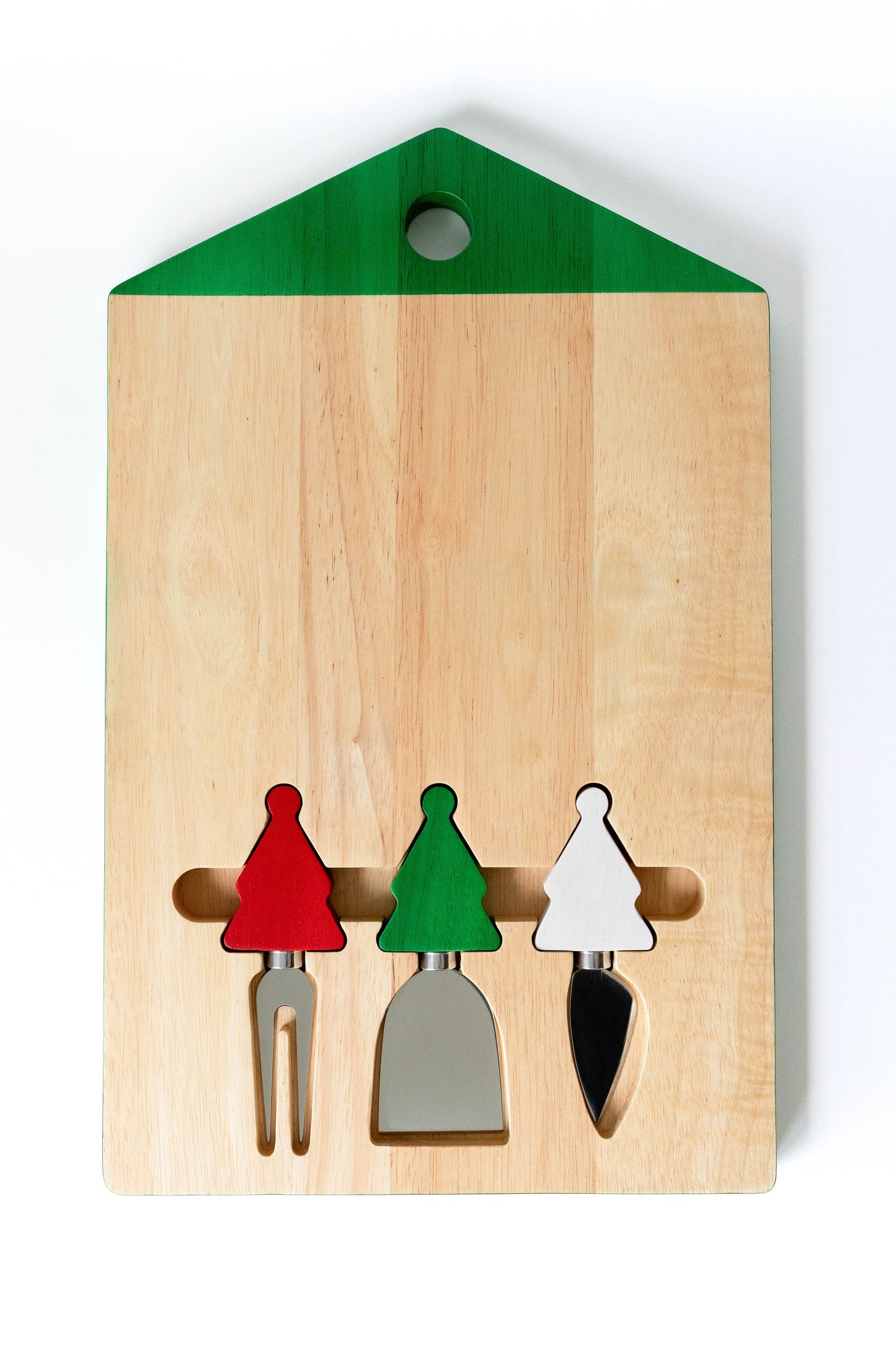 Christmas 4pc House Shaped Board w/ Knives