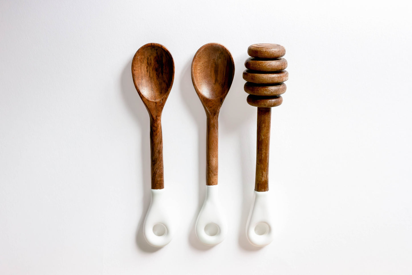 Jeanne Fitz Wood + White Collection Acacia Wood 3 Dipping Bowls with Charcuterie Utensils