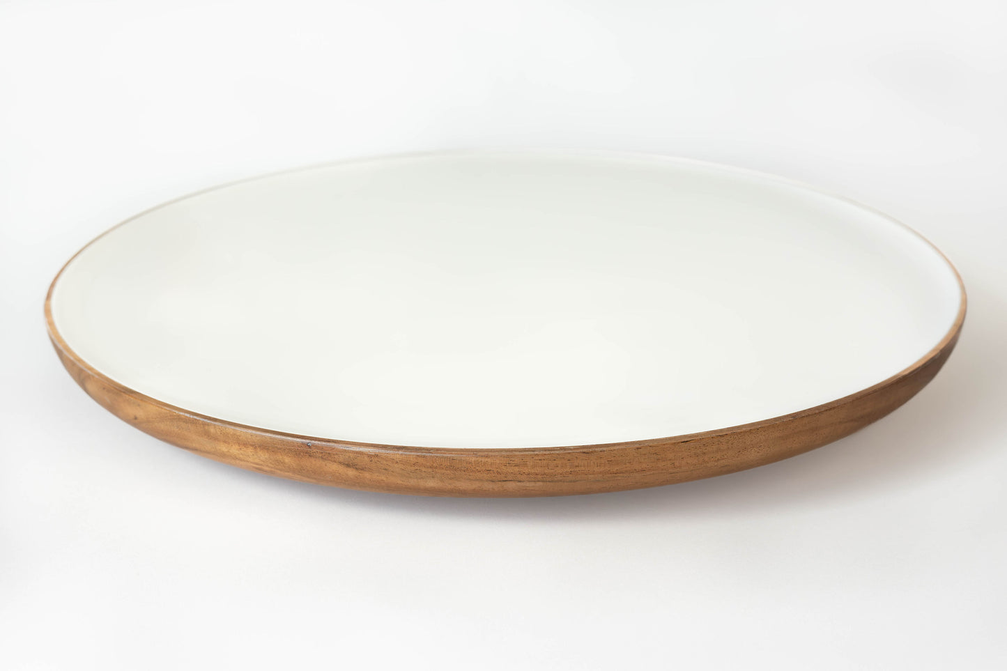 Jeanne Fitz Wood + White Collection Acacia Wood Lazy Susan, 16 inches