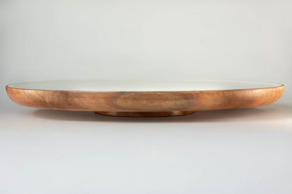 Jeanne Fitz Wood + White Collection Acacia Wood Lazy Susan, 16 inches