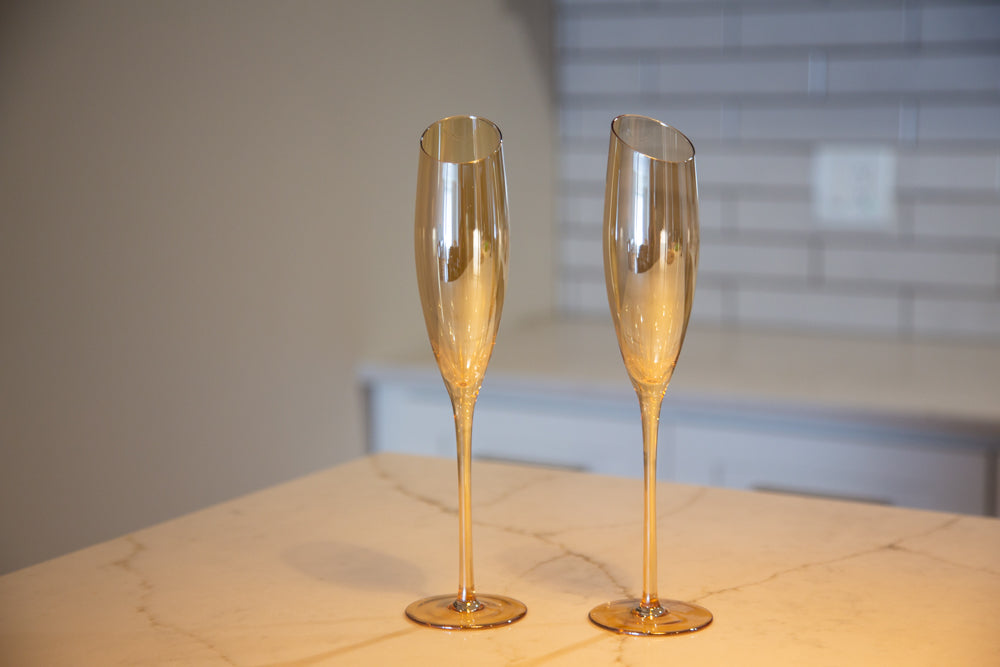 Double-Wall Champagne Glass - Paint Splatter - Slant Collections