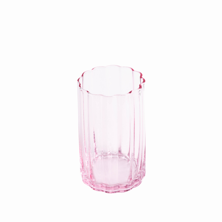 Jeanne Fitz Scalloped Collection Tall Tumbler Glass - Blush, Set of 4