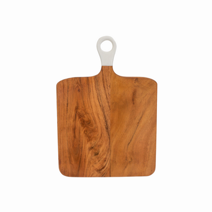 Jeanne Fitz Wood & White Collection Square Charcuterie Board