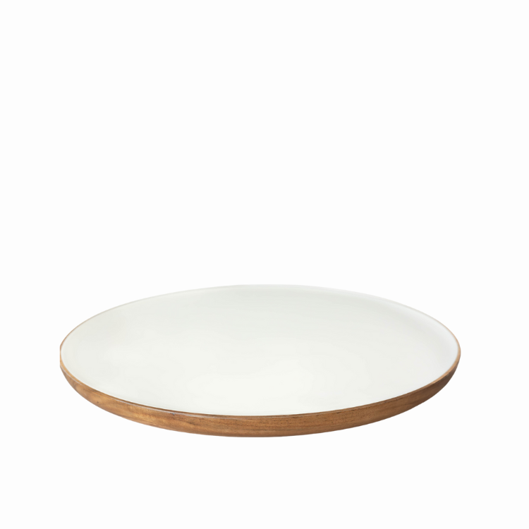 Jeanne Fitz Wood & White Collection Lazy Susan