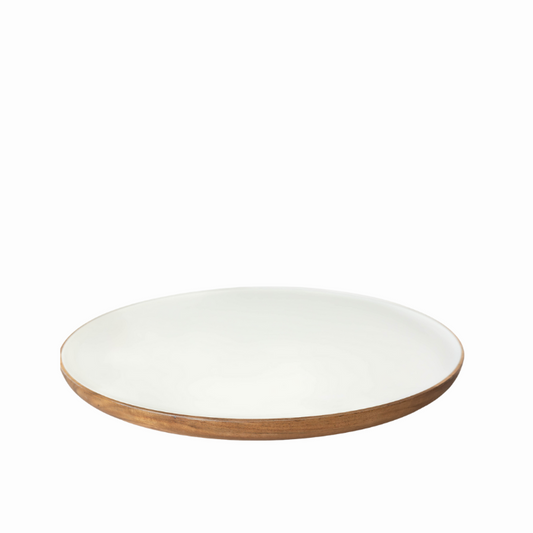 Jeanne Fitz Wood & White Collection Lazy Susan