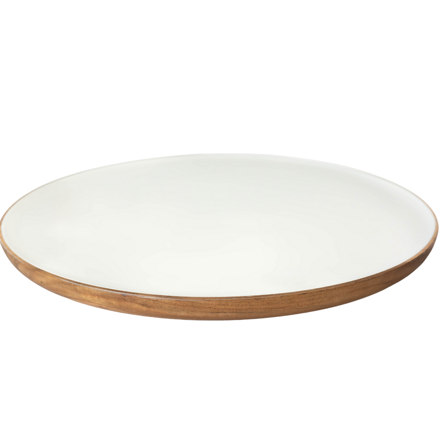 Jeanne Fitz Wood + White Collection Acacia Wood Lazy Susan, 16 inches