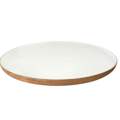 Jeanne Fitz Wood + White Collection Acacia Wood Lazy Susan, 16 inches