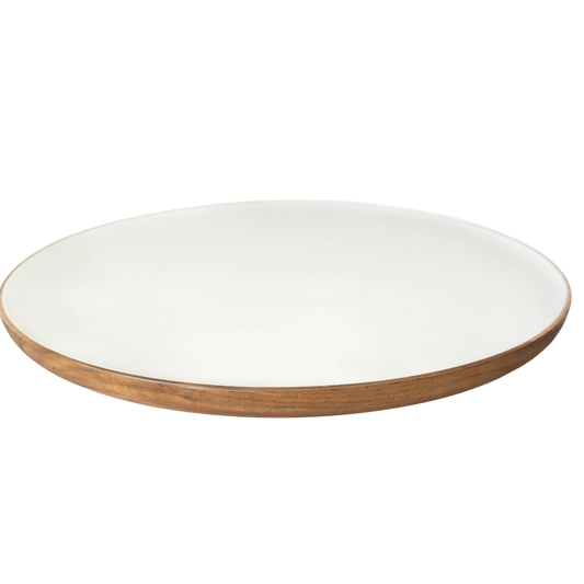 Jeanne Fitz Wood + White Collection Acacia Wood Lazy Susan, 16 inches