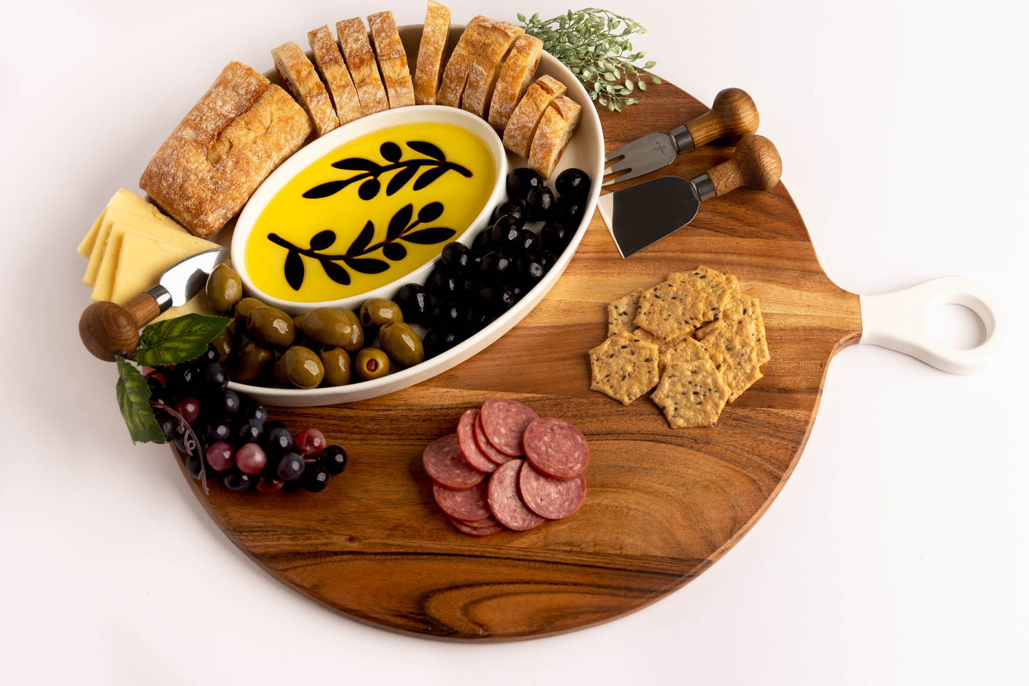 Jeanne Fitz Olive Oil & Vinegar Dipping Tray - Olive Branch