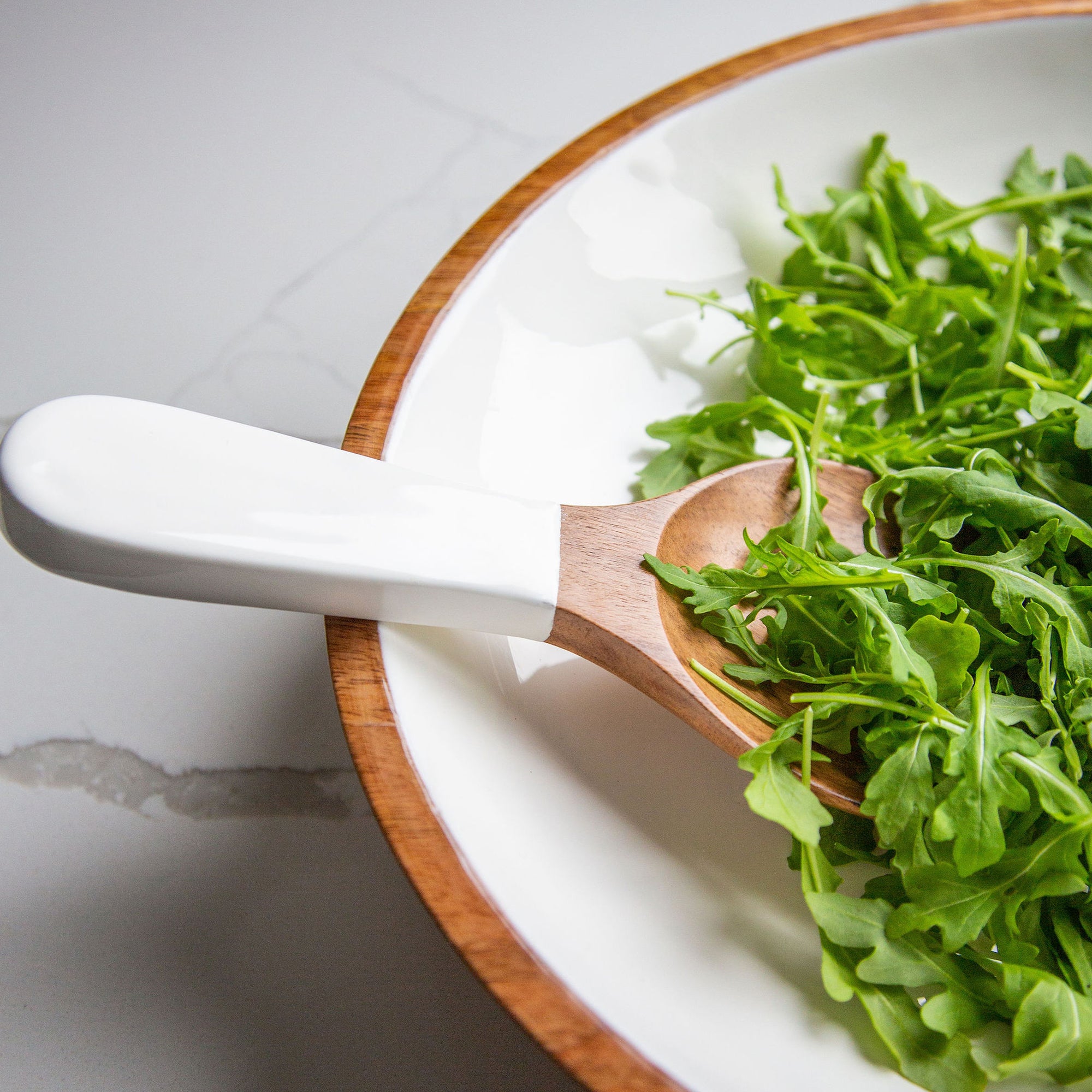 Large white outlet salad bowls